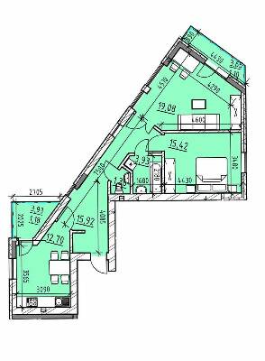 2-комнатная 71.47 м² в ЖК Велика Британія от 21 450 грн/м², Львов