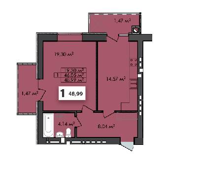 1-кімнатна 48.99 м² в ЖК Сусіди від 18 000 грн/м², м. Винники