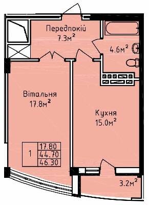 1-комнатная 46.3 м² в ЖК на вул. Олекси Довбуша от 18 350 грн/м², г. Трускавец
