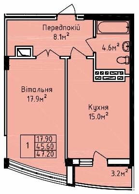 1-комнатная 47.2 м² в ЖК на вул. Олекси Довбуша от 16 050 грн/м², г. Трускавец