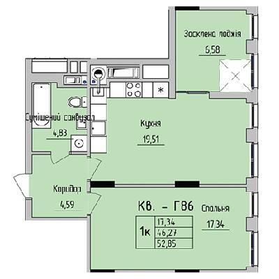 1-комнатная 52.85 м² в ЖК на ул. Стрыйская, 45 от 22 550 грн/м², Львов