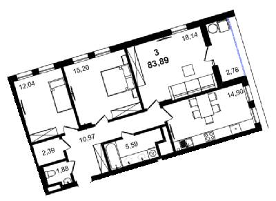 3-комнатная 83.89 м² в ЖК BARCELONA от 25 600 грн/м², Львов
