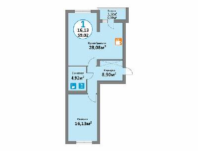 1-кімнатна 59.02 м² в ЖК Еко-дім на Тракті 2 від 13 800 грн/м², с. Лисиничі