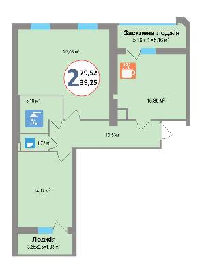 2-комнатная 79.52 м² в ЖК Еко-дім на Тракті от 13 700 грн/м², с. Лисиничи