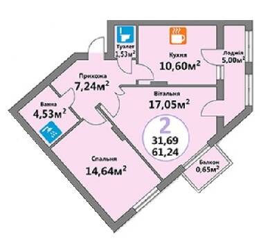 2-комнатная 61.24 м² в ЖК Эко-дом на Мечникова 3 от застройщика, Львов