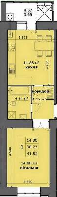 1-комнатная 41.92 м² в ЖК на Стрыйской от 17 000 грн/м², Львов