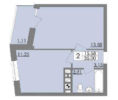 1-комнатная 35 м² в ЖК Соната от застройщика, Львов