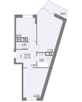 2-комнатная 53.1 м² в ЖК Соната от 15 500 грн/м², Львов