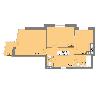 2-комнатная 58.13 м² в ЖК Соната от 15 500 грн/м², Львов