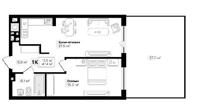 1-комнатная 47.4 м² в ЖК Auroom City от 19 000 грн/м², Львов
