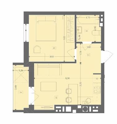 1-кімнатна 37.93 м² в ЖК Етно Дім від 13 900 грн/м², с. Горішній