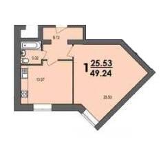 1-кімнатна 49.24 м² в ЖК на вул. 50-річчя УПА, 10В від 19 000 грн/м², м. Моршин