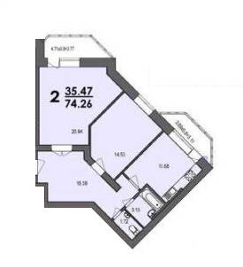 2-кімнатна 74.26 м² в ЖК на вул. 50-річчя УПА, 10В від 17 000 грн/м², м. Моршин