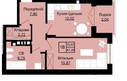 1-комнатная 47.2 м² в ЖК Престиж Холл от 12 850 грн/м², г. Стрый