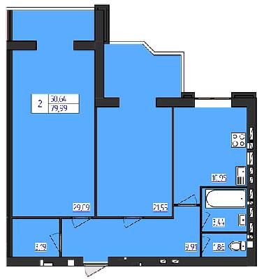 2-комнатная 79.99 м² в ЖК Затишок от 11 200 грн/м², г. Стрый