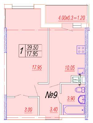 1-кімнатна 39.5 м² в ЖК Лотос Холл від 23 750 грн/м², Одеса