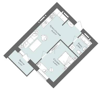 1-кімнатна 40.12 м² в ЖК West Towers від 15 050 грн/м², Ужгород