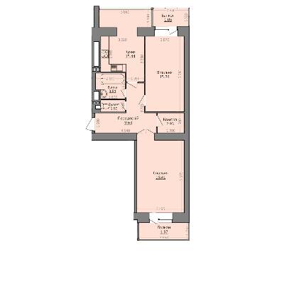 2-комнатная 70 м² в ЖК Эгоист от 11 000 грн/м², Хмельницкий