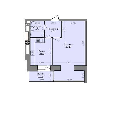 1-кімнатна 44.79 м² в ЖК Егоїст від 11 000 грн/м², Хмельницький