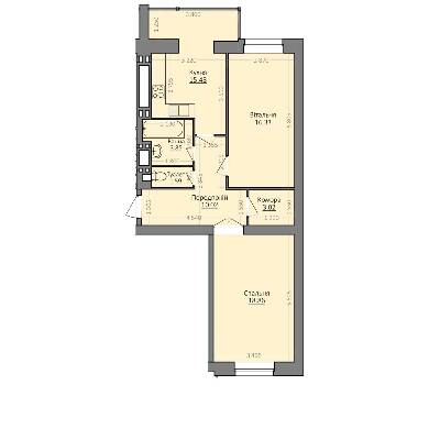 2-комнатная 69.15 м² в ЖК Эгоист от 11 000 грн/м², Хмельницкий