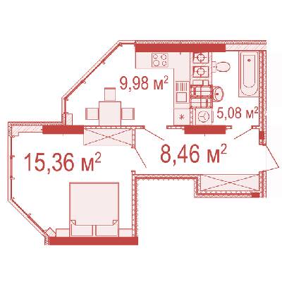 1-комнатная 38.88 м² в ЖК Crystal Avenue от 22 500 грн/м², с. Петропавловская Борщаговка