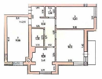 3-кімнатна 84.5 м² в ЖК Панський острів від забудовника, Чернівці