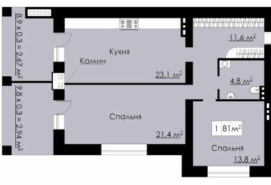 2-комнатная 81 м² в ЖК Бельгийский дом (Зеленый Мыс) от 26 650 грн/м², Одесса