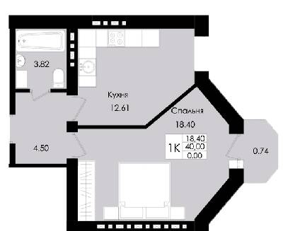 1-комнатная 40 м² в ЖК Французский дом (Зеленый Мыс) от 18 700 грн/м², с. Крыжановка