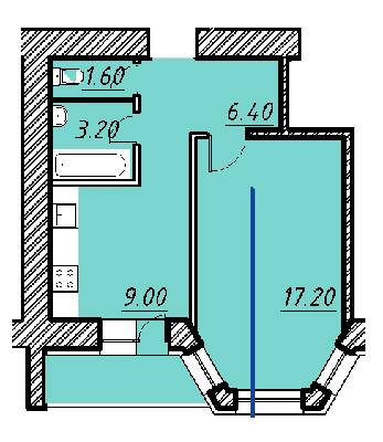 1-комнатная 39.3 м² в ЖК Свитанок от 17 000 грн/м², г. Борисполь