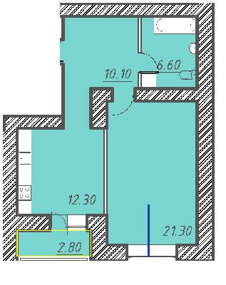 1-комнатная 51.7 м² в ЖК Свитанок от 17 000 грн/м², г. Борисполь