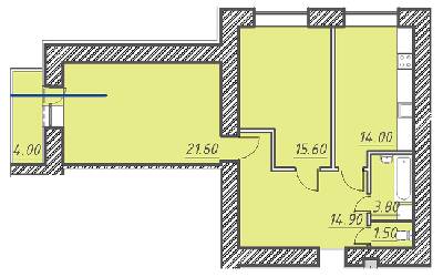2-комнатная 73.3 м² в ЖК Свитанок от 16 650 грн/м², г. Борисполь