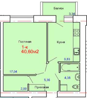 1-кімнатна 40.6 м² в ЖК на вул. Сінна, 19 від 19 800 грн/м², Полтава