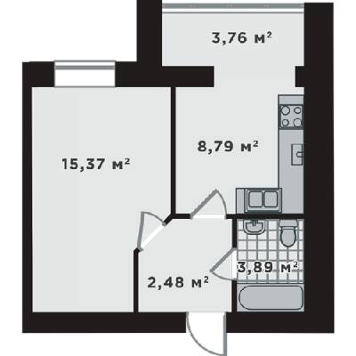 1-комнатная 34.29 м² в ЖК Millennium State от 17 919 грн/м², г. Буча
