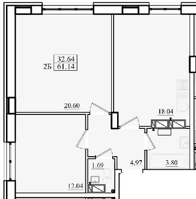 2-комнатная 61.14 м² в ЖК Морской от 17 250 грн/м², г. Черноморск