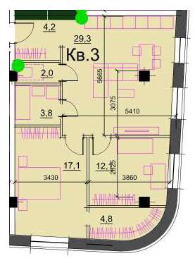 2-кімнатна 73.3 м² в ЖК Loft White від 34 700 грн/м², Дніпро