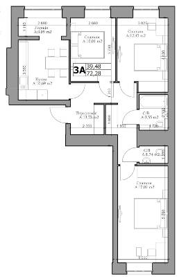 3-комнатная 75.73 м² в ЖК Green Life-3 от 20 750 грн/м², г. Ирпень