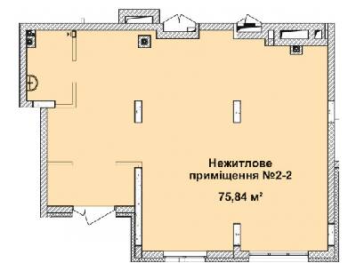 Помещение свободного назначения 75.84 м² в ЖК Малахит от застройщика, Киев