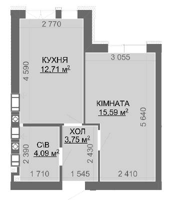 1-кімнатна 33.89 м² в ЖК Найкращий квартал-2 від 16 650 грн/м², смт Гостомель