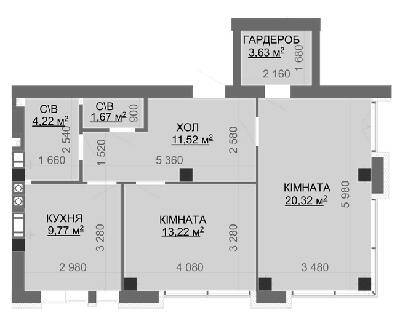 2-комнатная 64.35 м² в ЖК Найкращий квартал-2 от 21 000 грн/м², пгт Гостомель