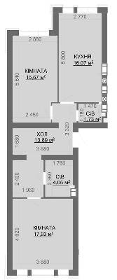 2-комнатная 69.34 м² в ЖК Найкращий квартал-2 от 21 000 грн/м², пгт Гостомель
