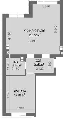 1-комнатная 53.96 м² в ЖК Найкращий квартал-2 от 16 650 грн/м², пгт Гостомель