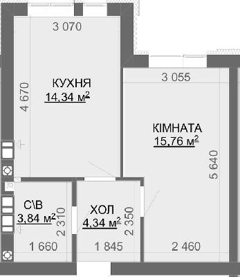 1-кімнатна 38.28 м² в ЖК Найкращий квартал-2 від 15 700 грн/м², смт Гостомель