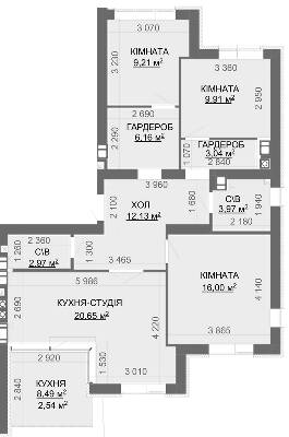 3-комнатная 86.58 м² в ЖК Найкращий квартал-2 от 19 000 грн/м², пгт Гостомель