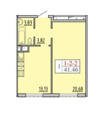 1-кімнатна 41.46 м² в ЖК П'ятдесят восьма Перлина від 17 536 грн/м², Одеса