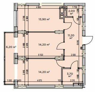 2-комнатная 65.4 м² в ЖК CENTRAL HOUSE от 26 400 грн/м², г. Ирпень