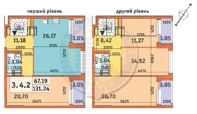 Двухуровневая 131.24 м² в ЖК Twin House от 24 050 грн/м², Киев