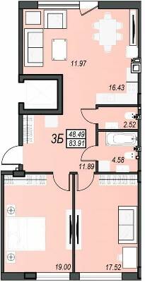 3-комнатная 83.91 м² в ЖК Sunrise City от 19 450 грн/м², г. Черноморск