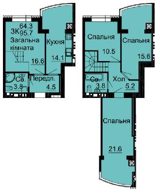 Дворівнева 95.7 м² в ЖК Bavaria City від 22 000 грн/м², с. Крюківщина