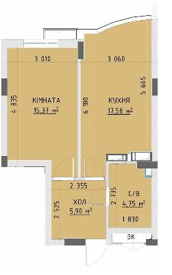 1-комнатная 43.6 м² в ЖК Central Bucha от 21 150 грн/м², г. Буча