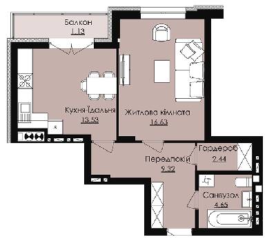 1-комнатная 47.7 м² в КД Waldhausen от 15 500 грн/м², пгт Дубляны